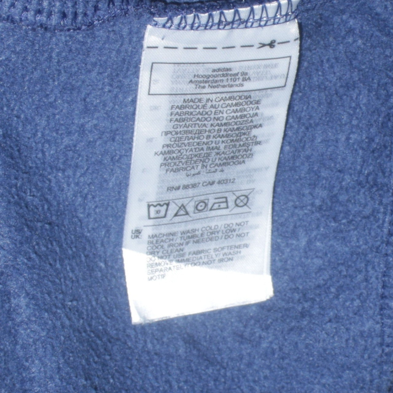 Adidas Men's Blue Pullover Hoodie L Logo Fleece Sweatshirt