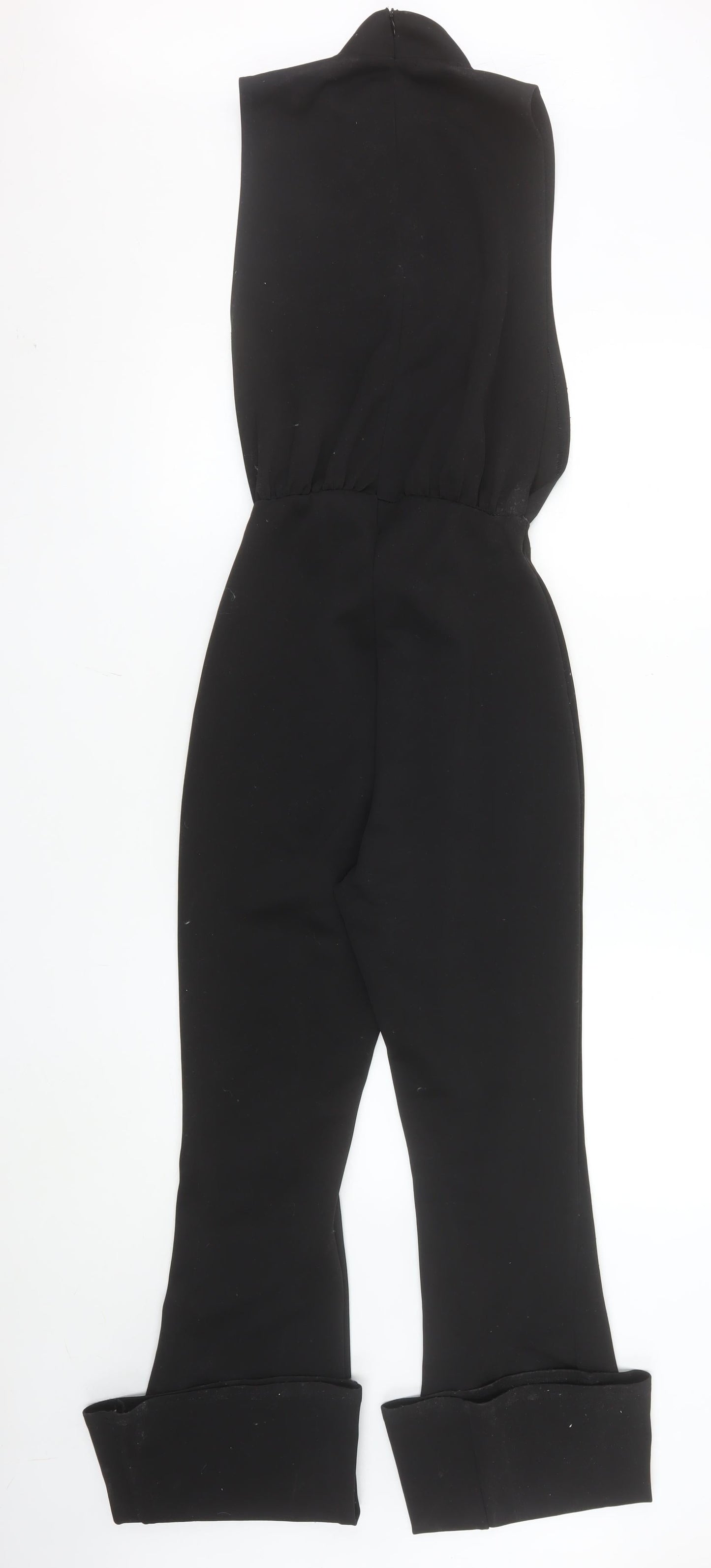 PrettyLittleThing Women Black Sleeveless High Neck Jumpsuit UK 8 Polyester Blend