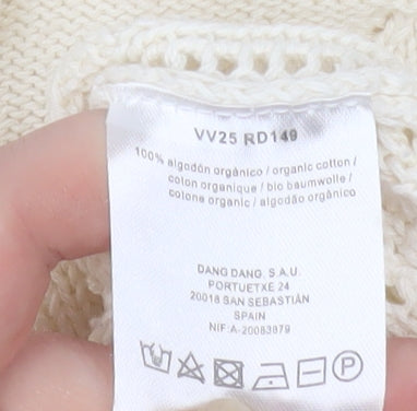 Indi & Cold Women's Ivory Organic Cotton Open-Knit Jumper M
