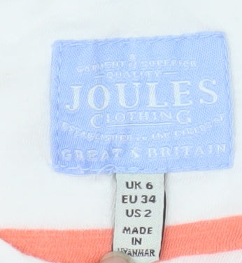 Joules Women’s Multicoloured Striped Cotton T-Shirt Size 6