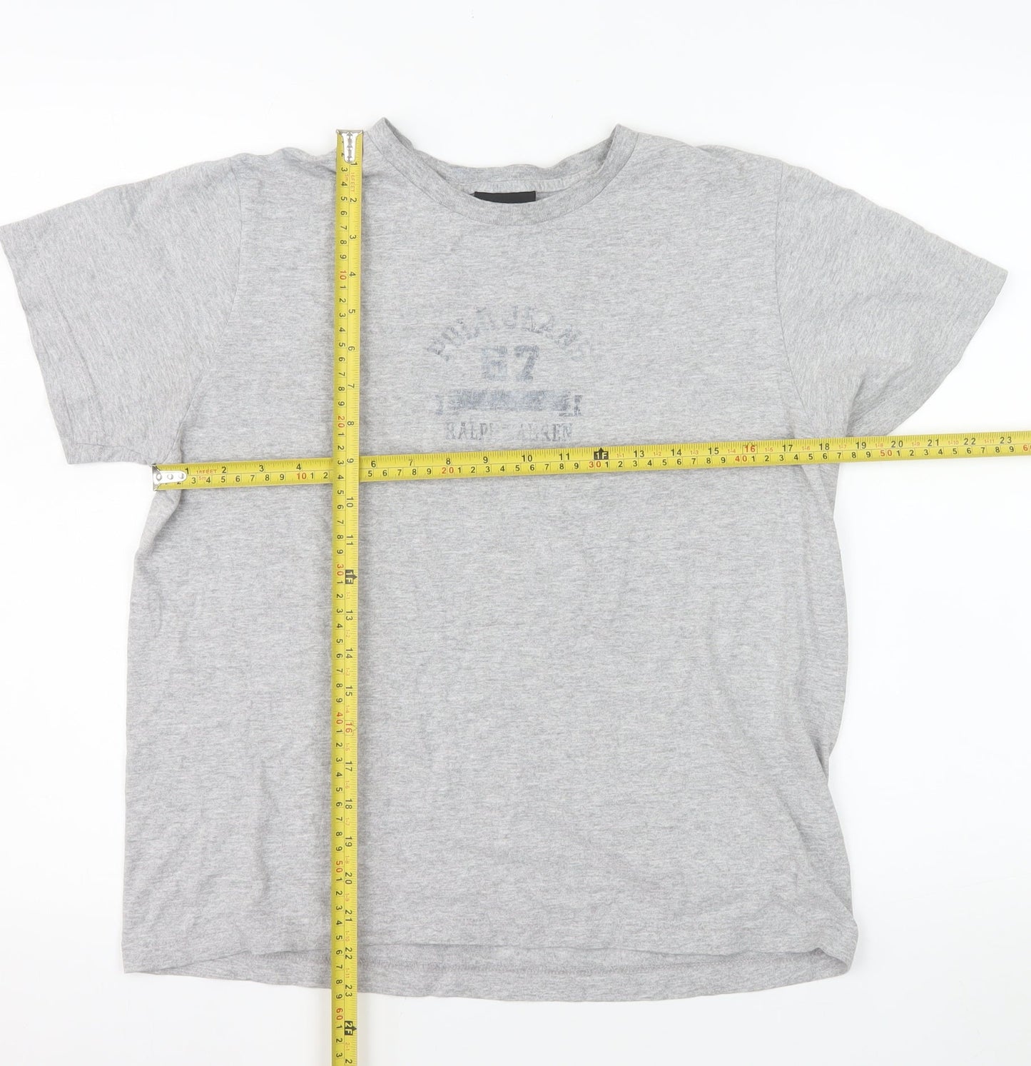 Ralph Lauren Polo Jeans Grey Men's M Vintage Logo Graphic T-Shirt