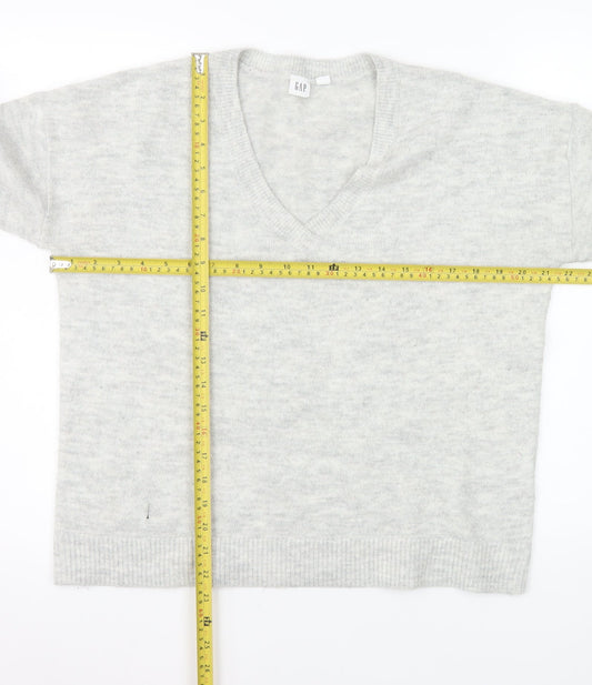 GAP Women’s Grey V-Neck Knit Pullover Jumper Size S