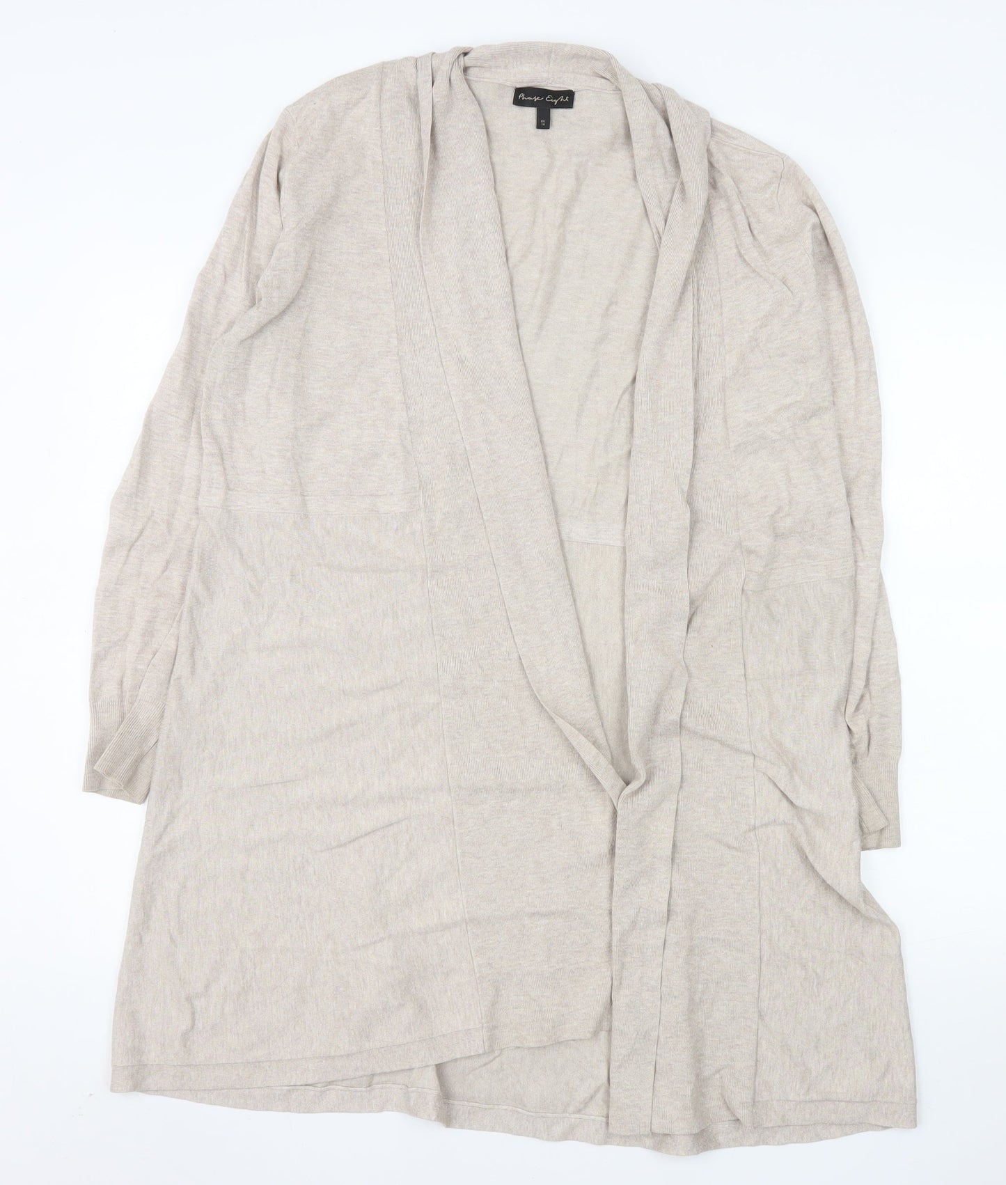 Phase Eight Women Beige Long Sleeve Open Cardigan UK 16 Viscose Blend