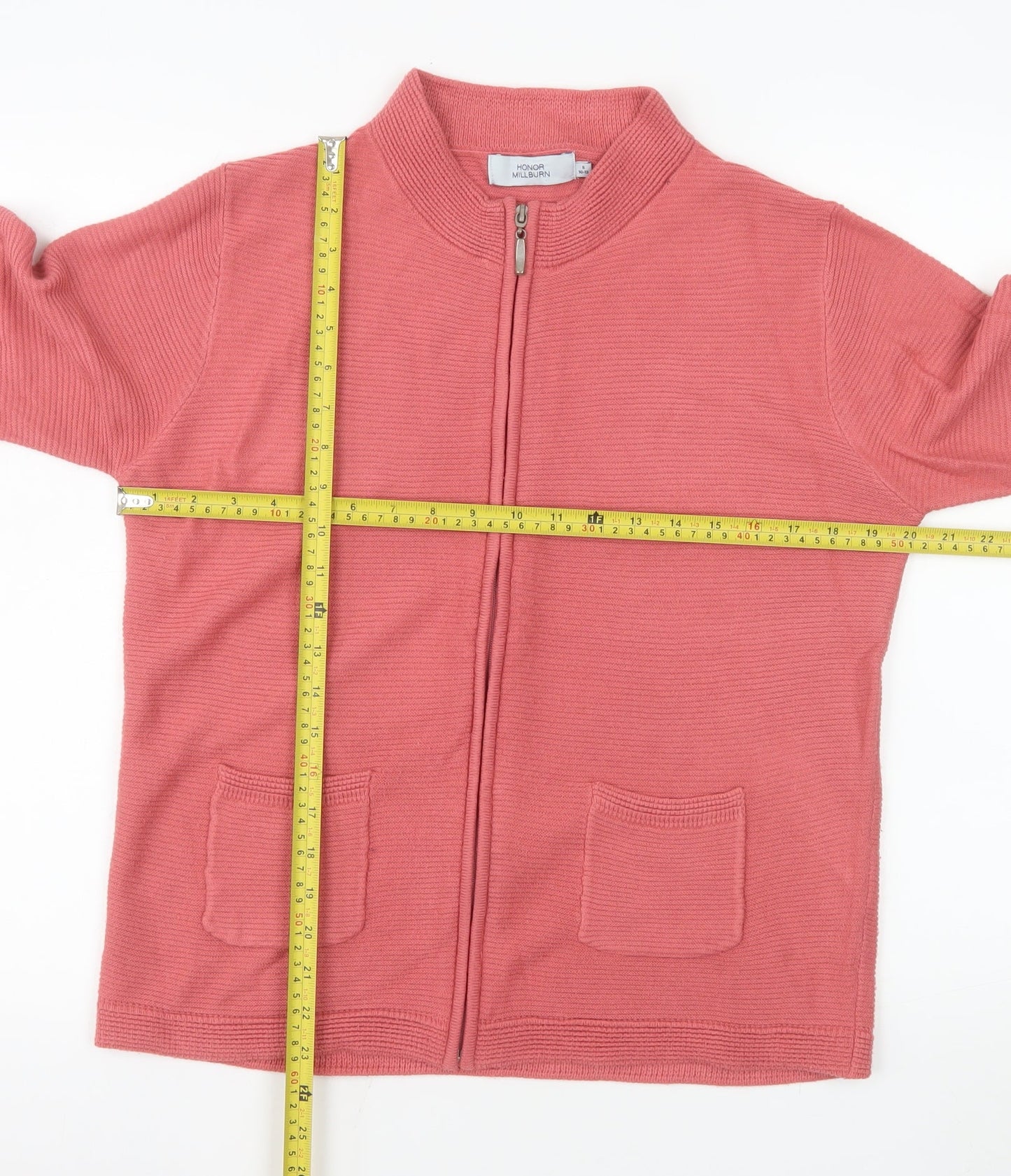 Honor Millburn Women's Pink Knit Zip Jacket Size S 10-12