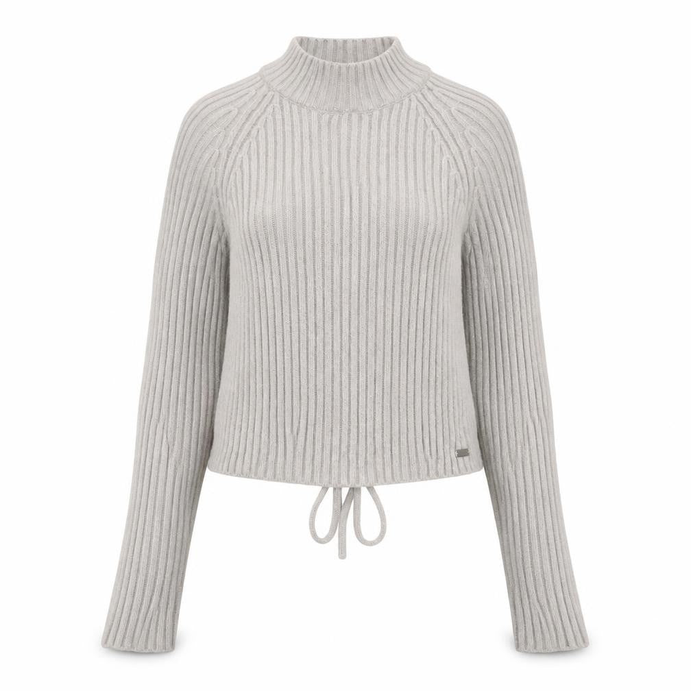 Pull&Bear Teens Grey Cropped Mock Neck Long Sleeve Knit Top Size 12