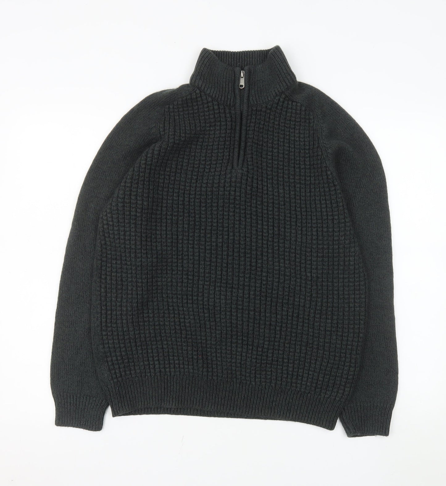 Tu Men’s Grey 1/4 Zip Knit Pullover Sweater Size M