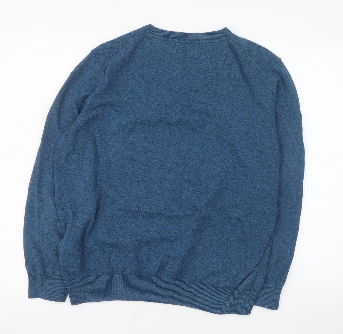 Brand and care label for Emblems Men Blue 2XL V-Neck jumper Classic Knit
