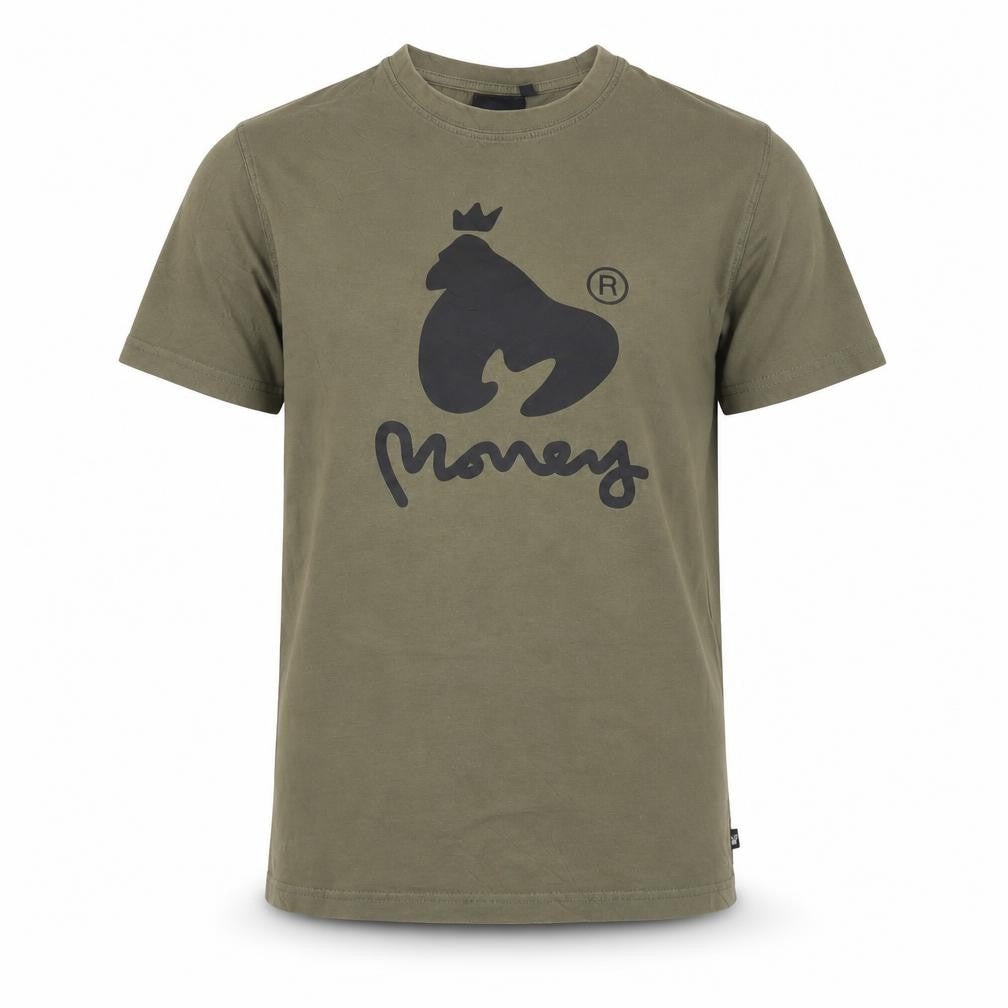 Front view of Money boys’ green graphic print t-shirt 12-13 years cotton crew neck