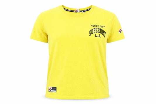 Superdry Women's Yellow Basic Cotton T-Shirt Size 8