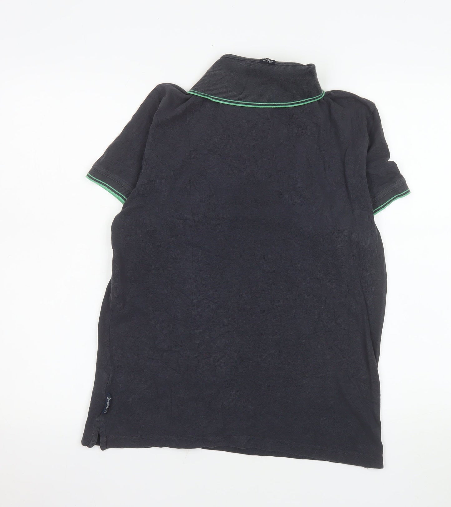 Armani Jeans Men's Black Collared Short Sleeve Cotton Polo M