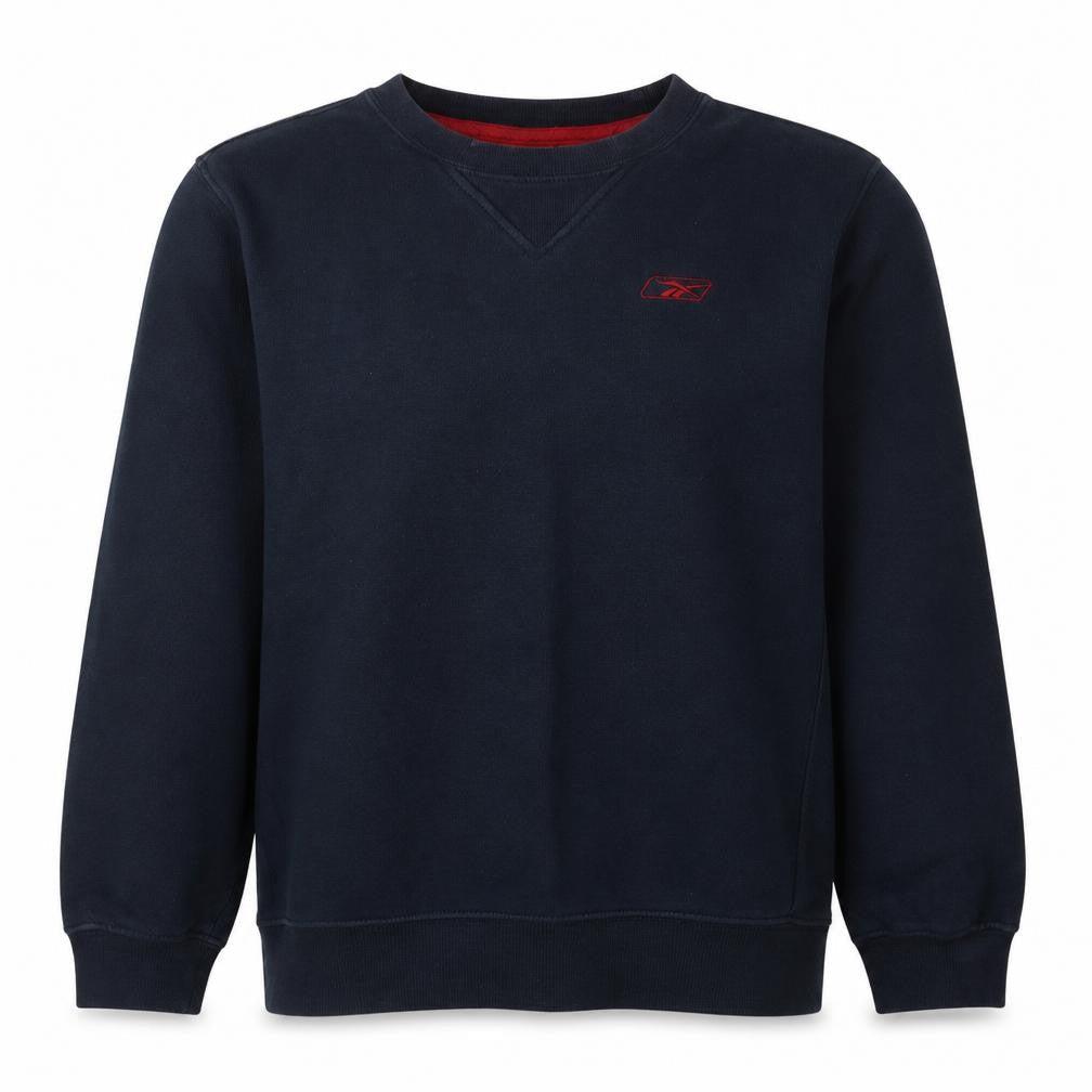 Reebok Womens Navy Blue Sweatshirt Cotton Blend Long Sleeve Pullover M