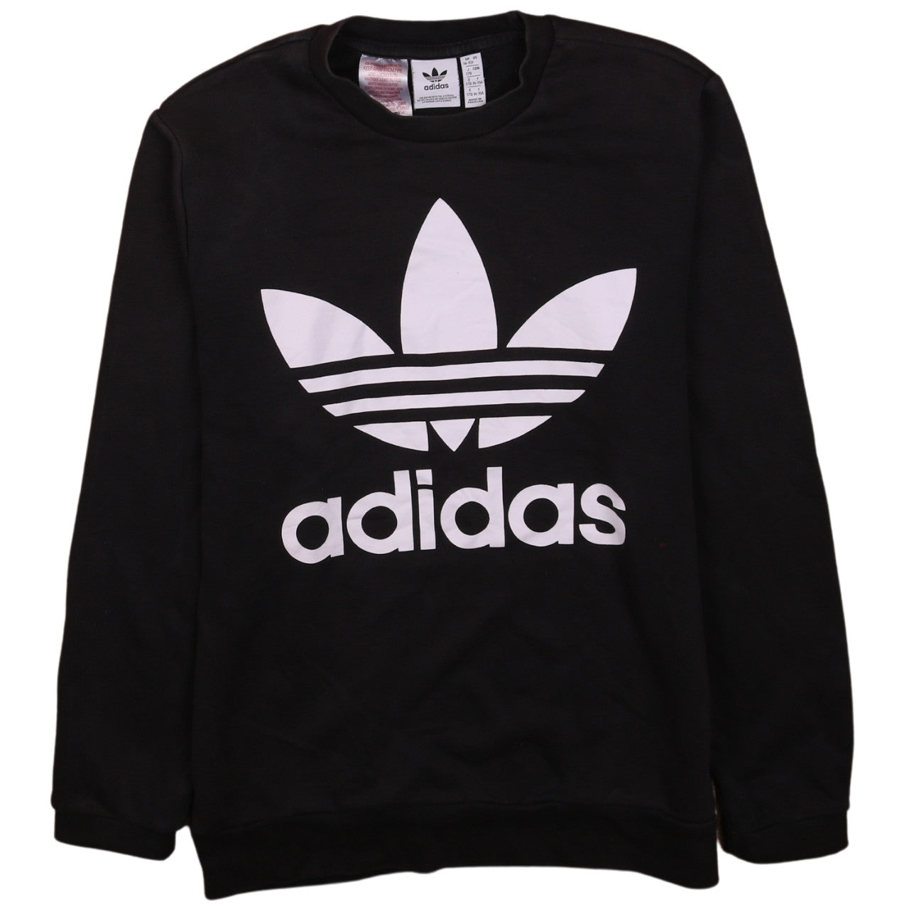 Adidas Boys Black Crew Neck Logo Pullover Sweatshirt 14-15 Years