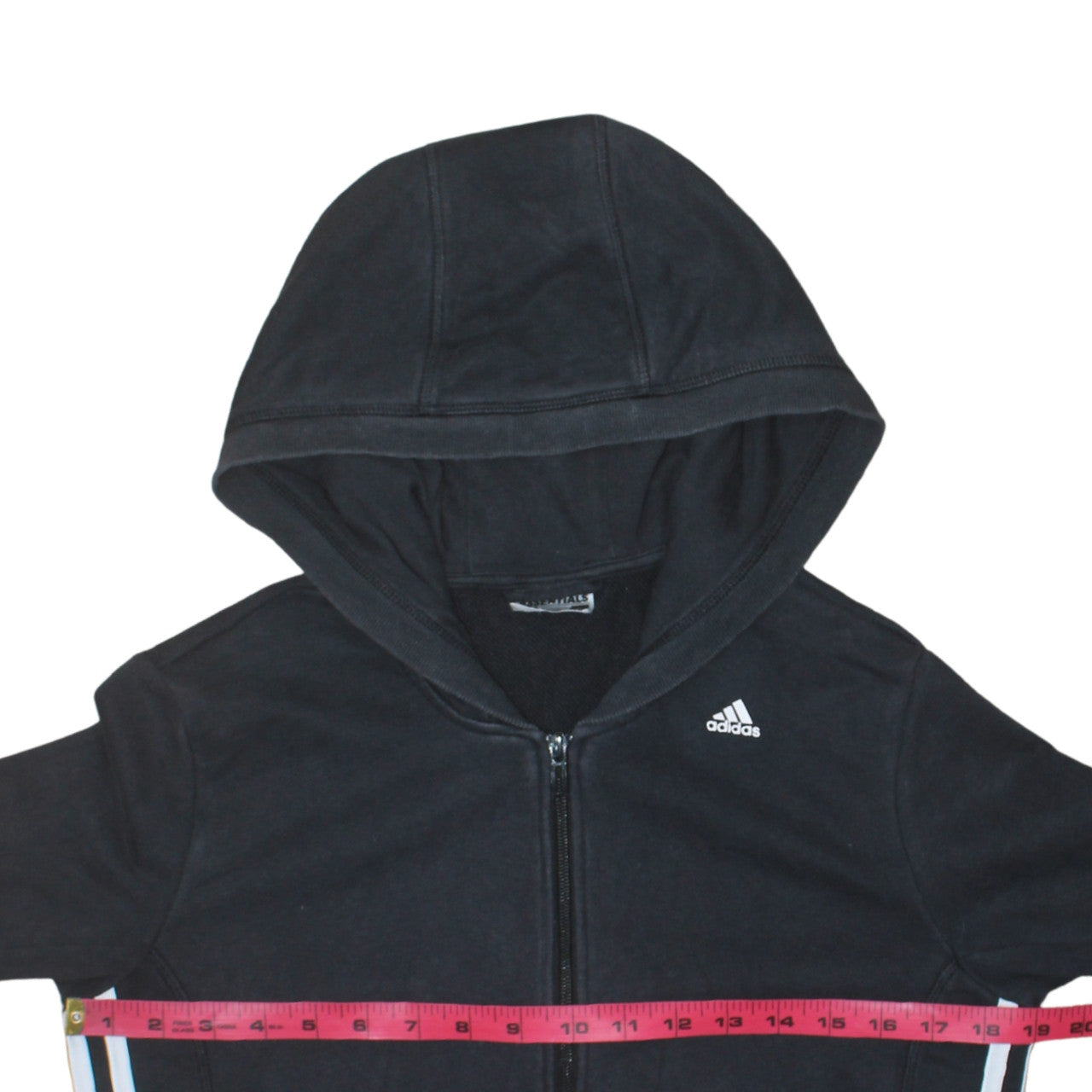 Adidas Womens Black Full Zip Hoodie Medium 12-14 Climalite Sweatshirt