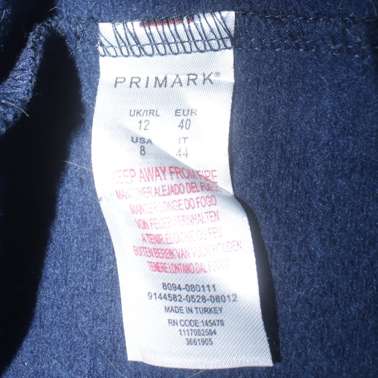 Disney Primark Women Navy Stitch Sweatshirt UK 12 Cotton Pullover