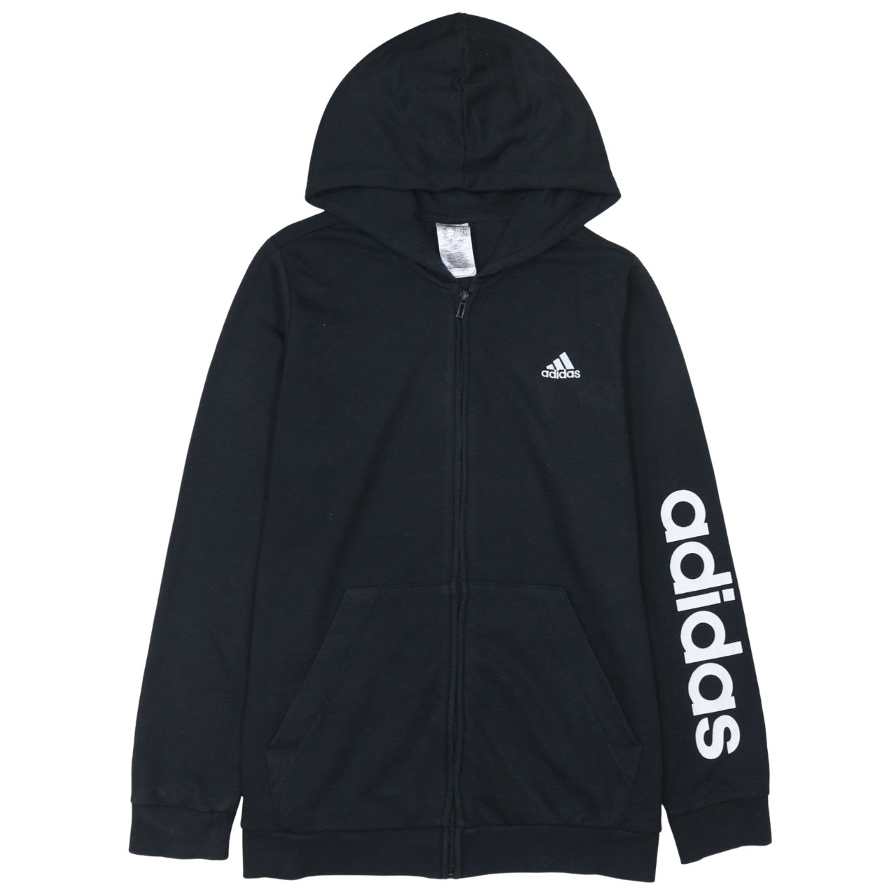 Adidas Women Black Full Zip Hoodie 1X 20-22 Logo Sportswear
