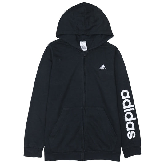 Adidas Women Black Full Zip Hoodie 1X 20-22 Logo Sportswear