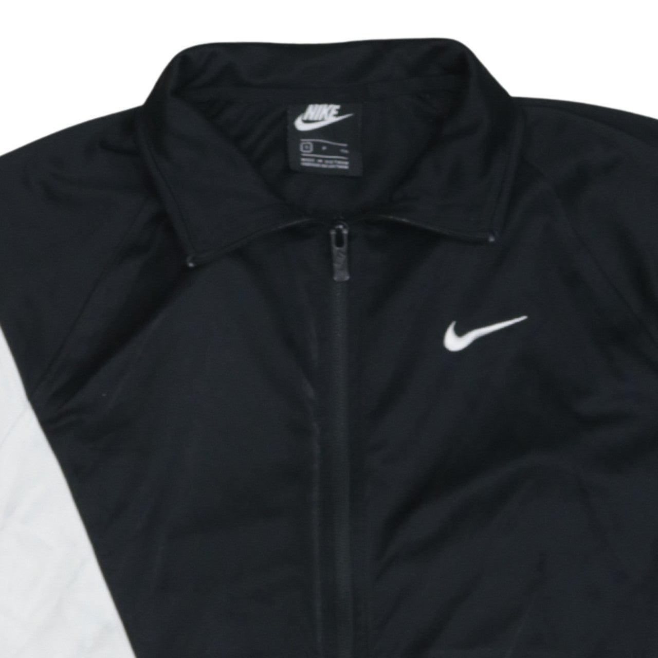 Nike Men's Black and White Full Zip Sweatshirt Small