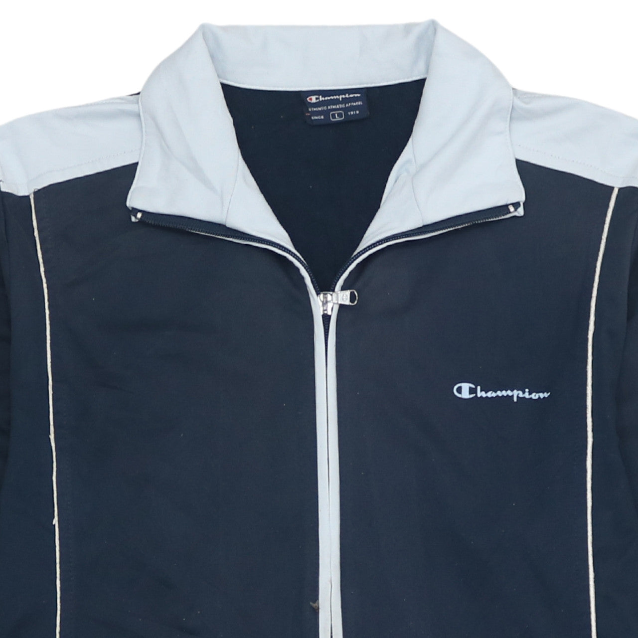 Champion Men's Blue Full Zip Sweatshirt L Lightweight Athletic