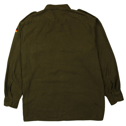 R+A Becker Mens Green Army Long Sleeve Button-Up Shirt Size 17