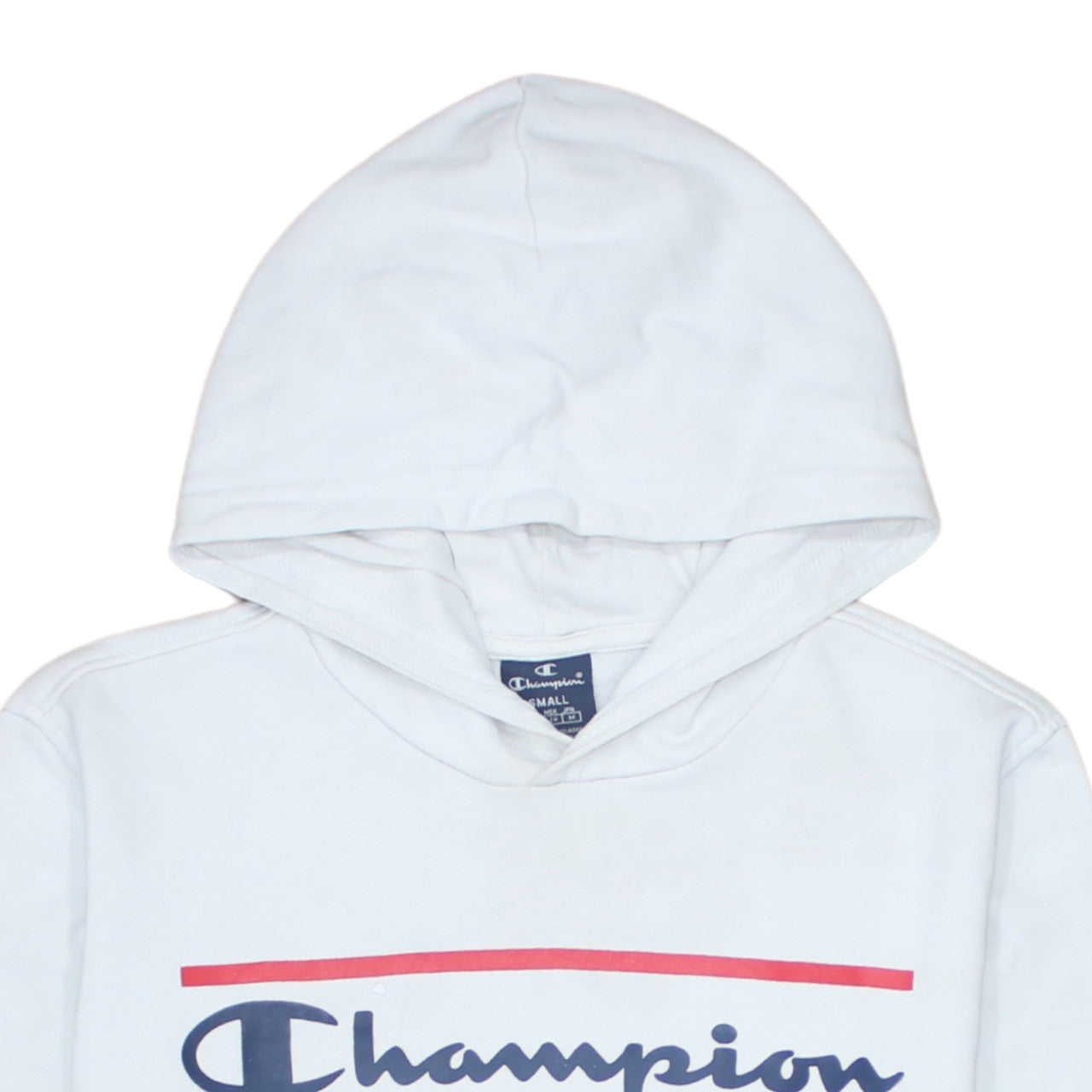 Champion White Small Womens Hoodie Pullover Cotton Blend Logo Print