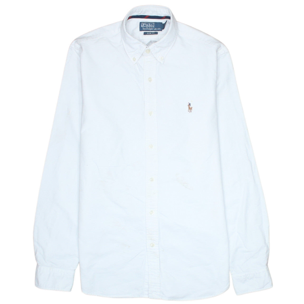 Ralph Lauren Men's White Slim Fit Button-Down Cotton Shirt S