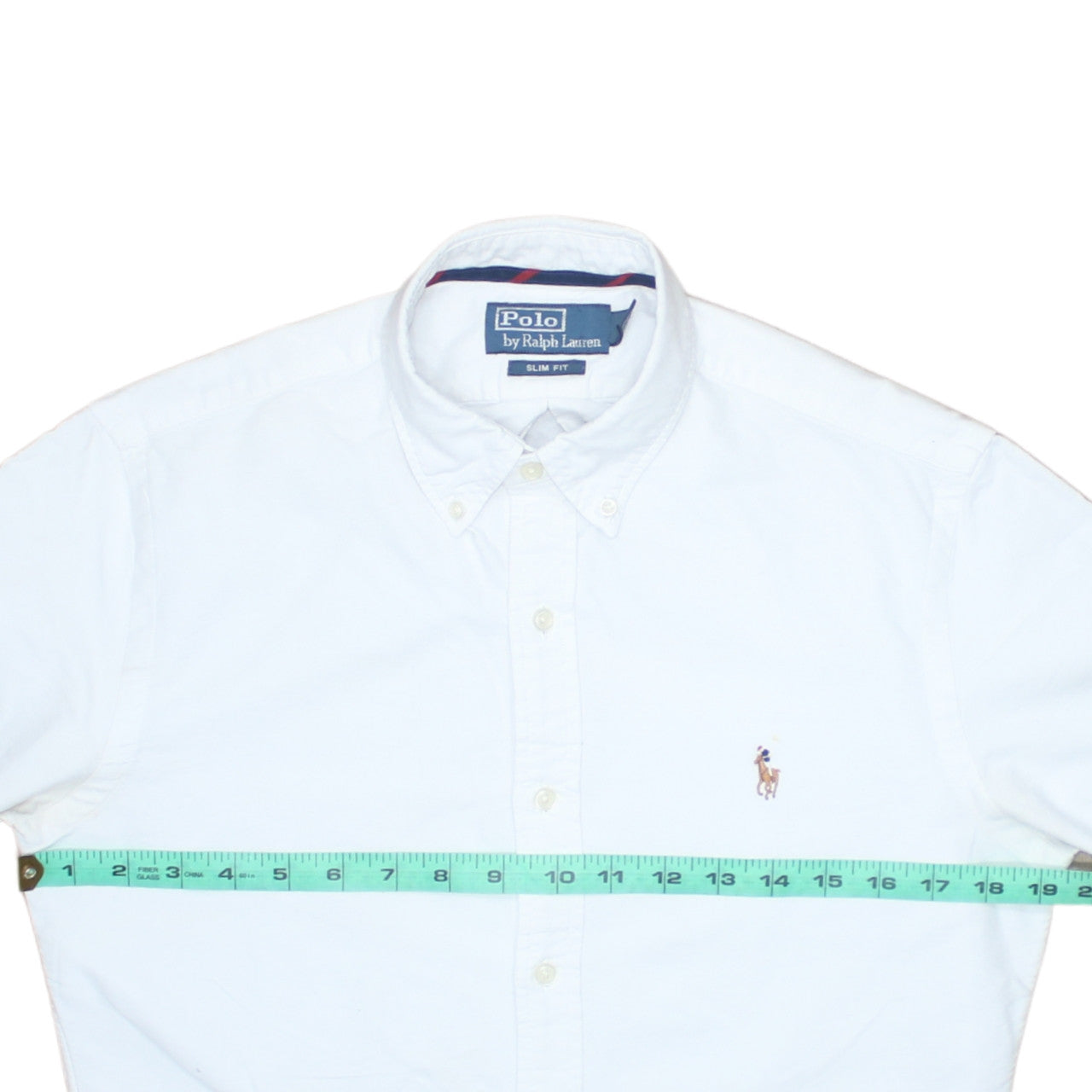 Ralph Lauren Men's White Slim Fit Button-Down Cotton Shirt S