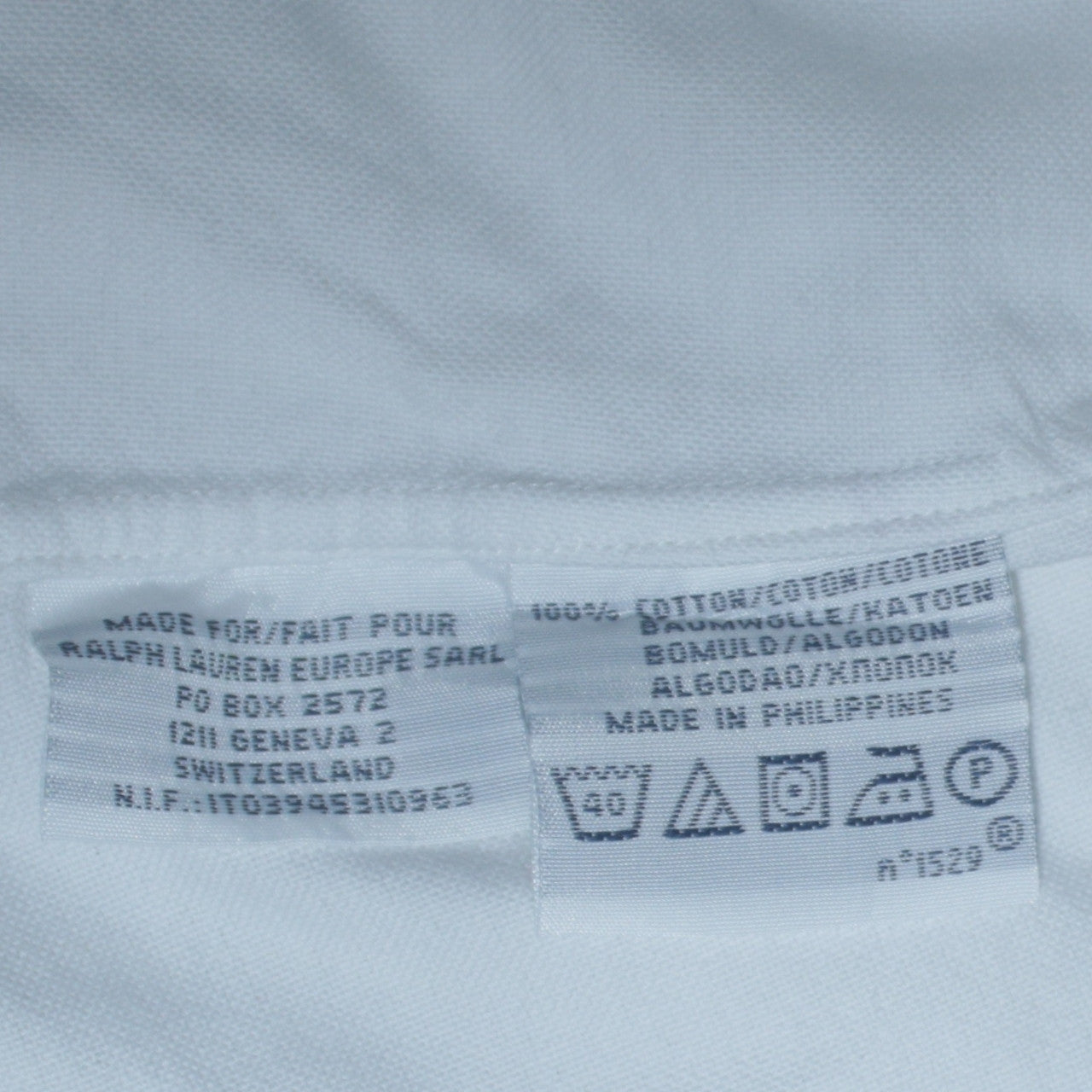 Ralph Lauren Men's White Slim Fit Button-Down Cotton Shirt S