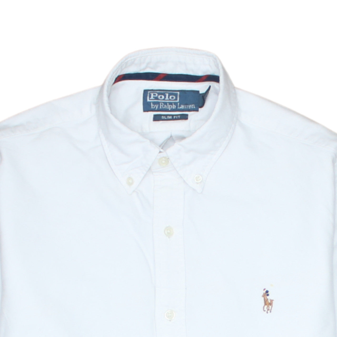 Ralph Lauren Men's White Slim Fit Button-Down Cotton Shirt S