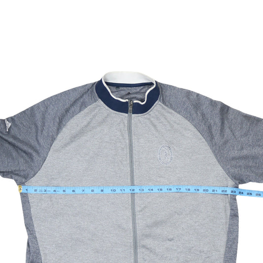 Adidas Men's Grey Full Zip Sports Sweatshirt XL Lightweight