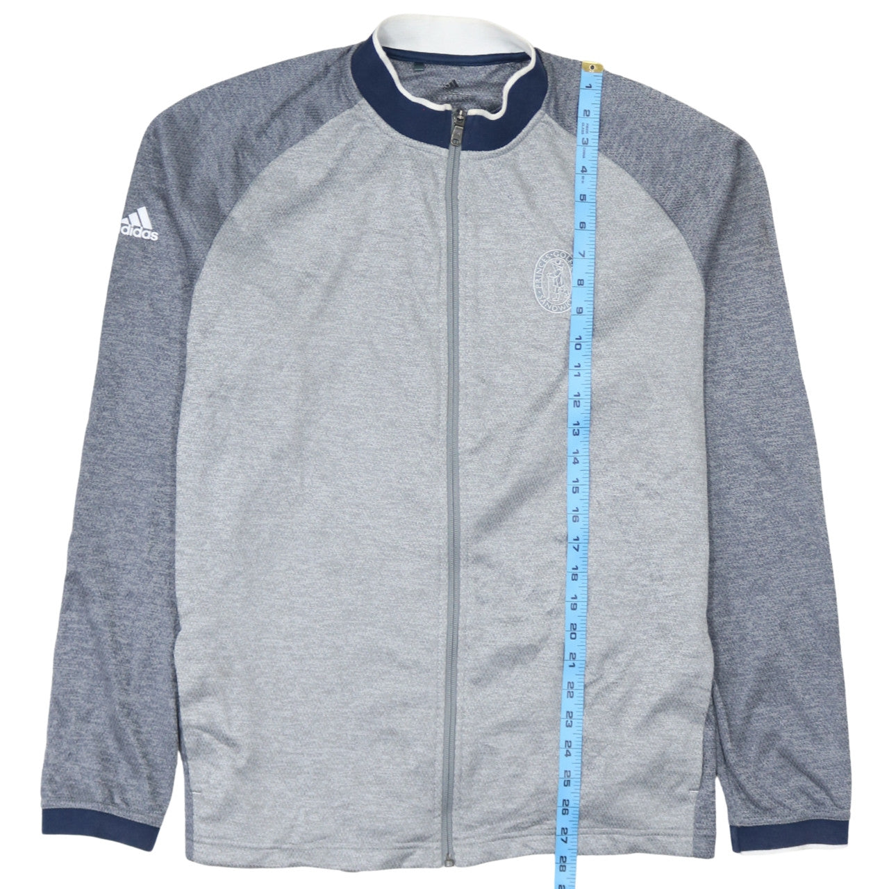 Adidas Men's Grey Full Zip Sports Sweatshirt XL Lightweight