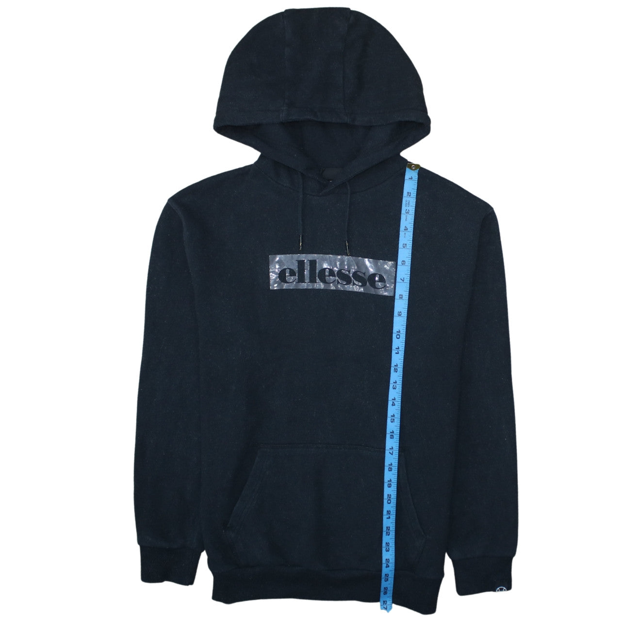 Ellesse Mens Black Pullover Hoodie Small Logo Fleece Sweatshirt