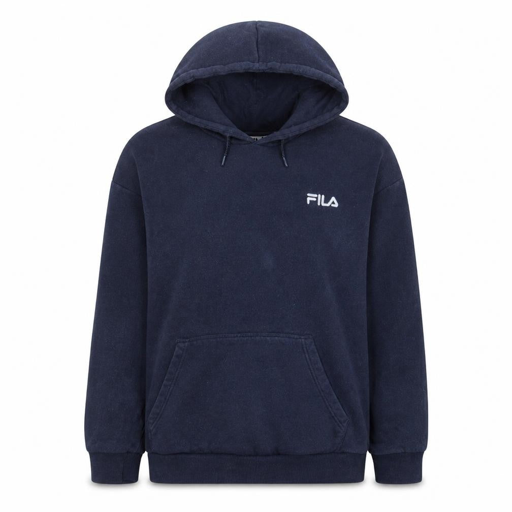 Fila Women Navy Blue Pullover Hoodie Size L 14 Cotton Blend