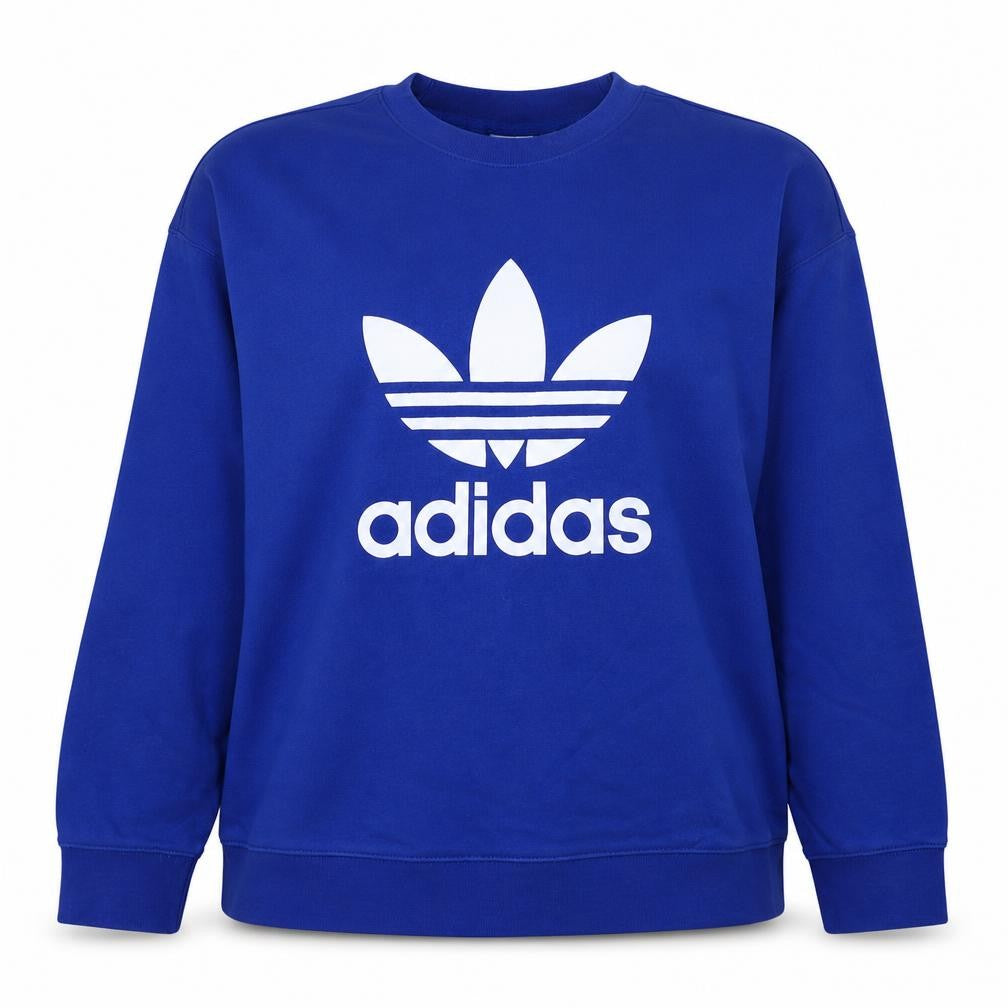 Adidas Women Blue XL Sweatshirt Pullover Crew Neck Logo Graphic