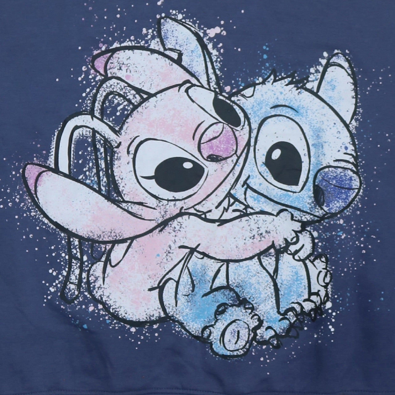 Disney Women’s Blue Stitch Sweatshirt Medium Cute Graphic Pullover