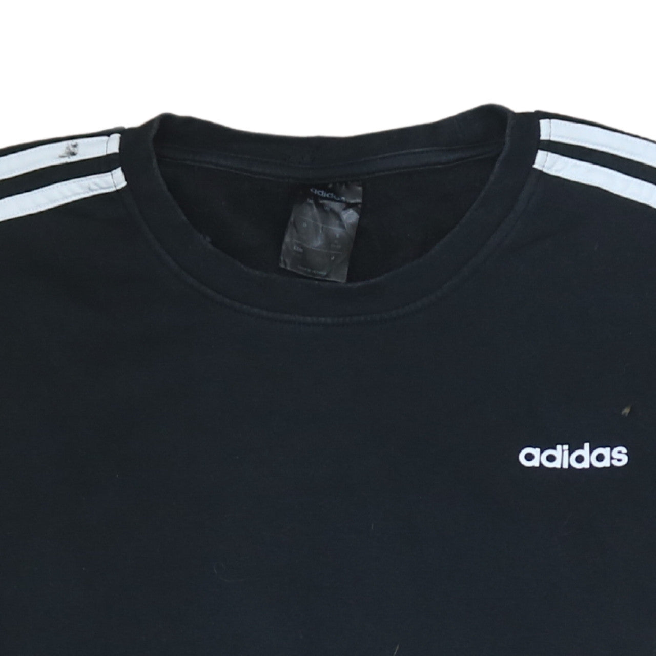 Adidas Men's Black XL Pullover Crew Neck Sweatshirt with Stripe Logo