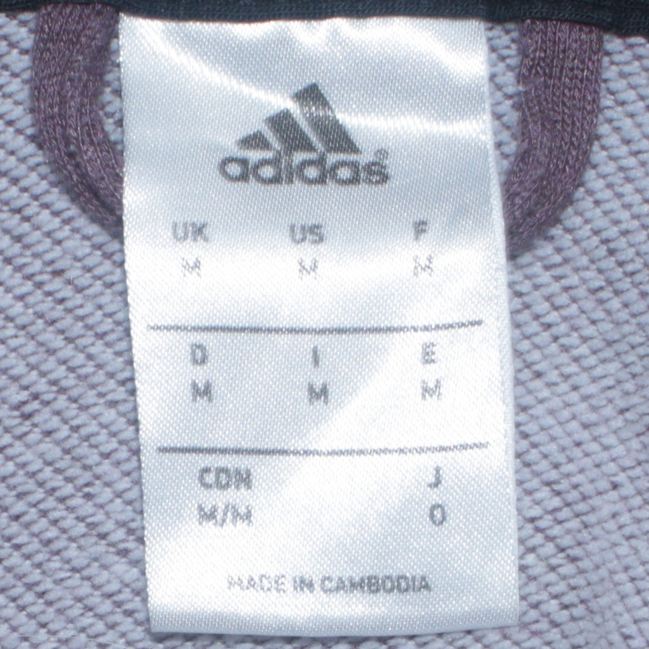 Adidas Men's Purple Full Zip Hoodie Size M Regular Fit