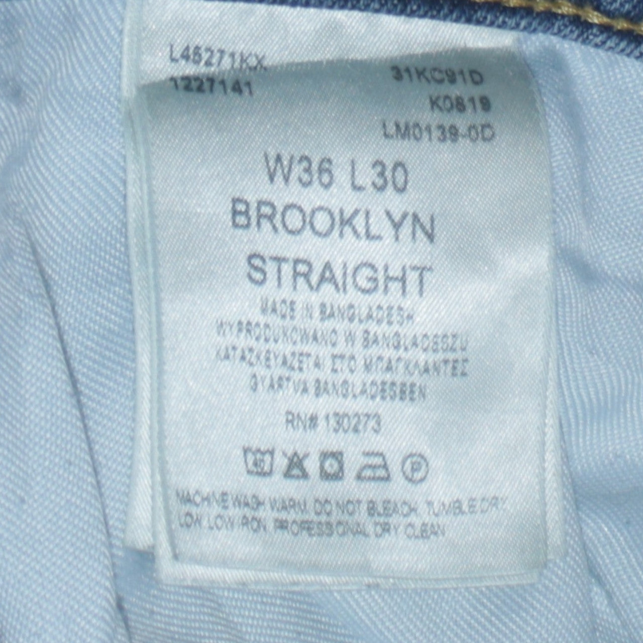 Lee Men's Blue Straight Fit Brooklyn W36 L30 Jeans