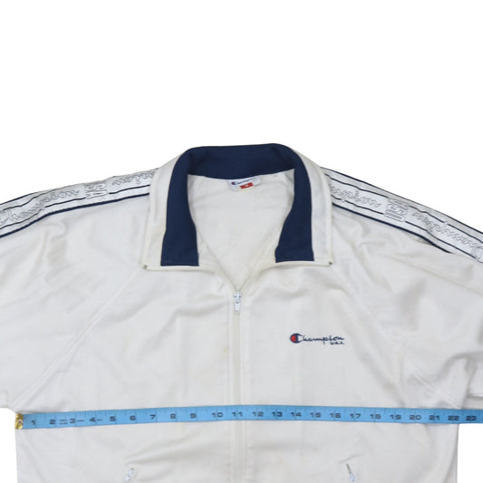 Champion USA Men's White Full Zip Track Sweatshirt M