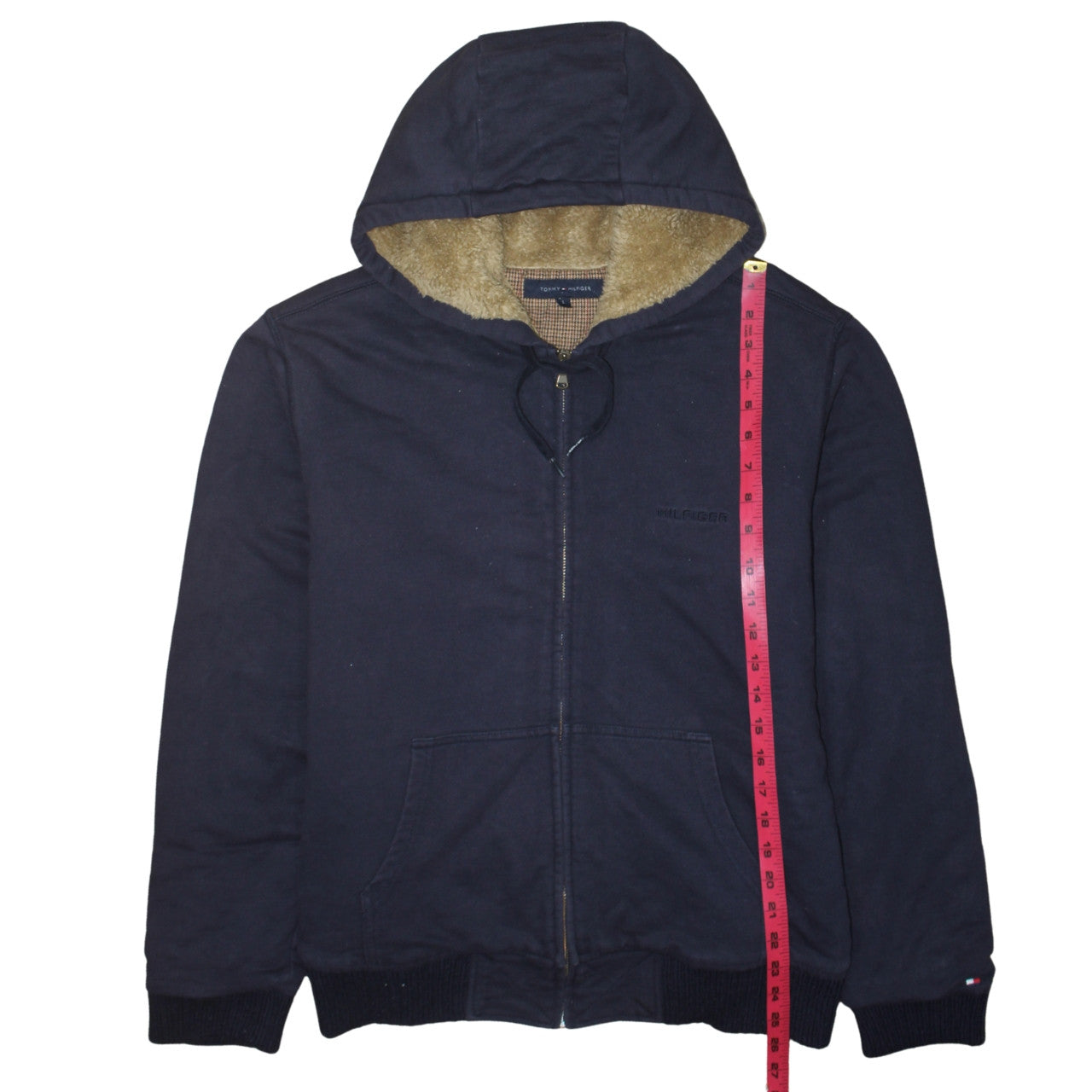 Tommy Hilfiger Men's Blue Full Zip Fleece Lined Hoodie Size L