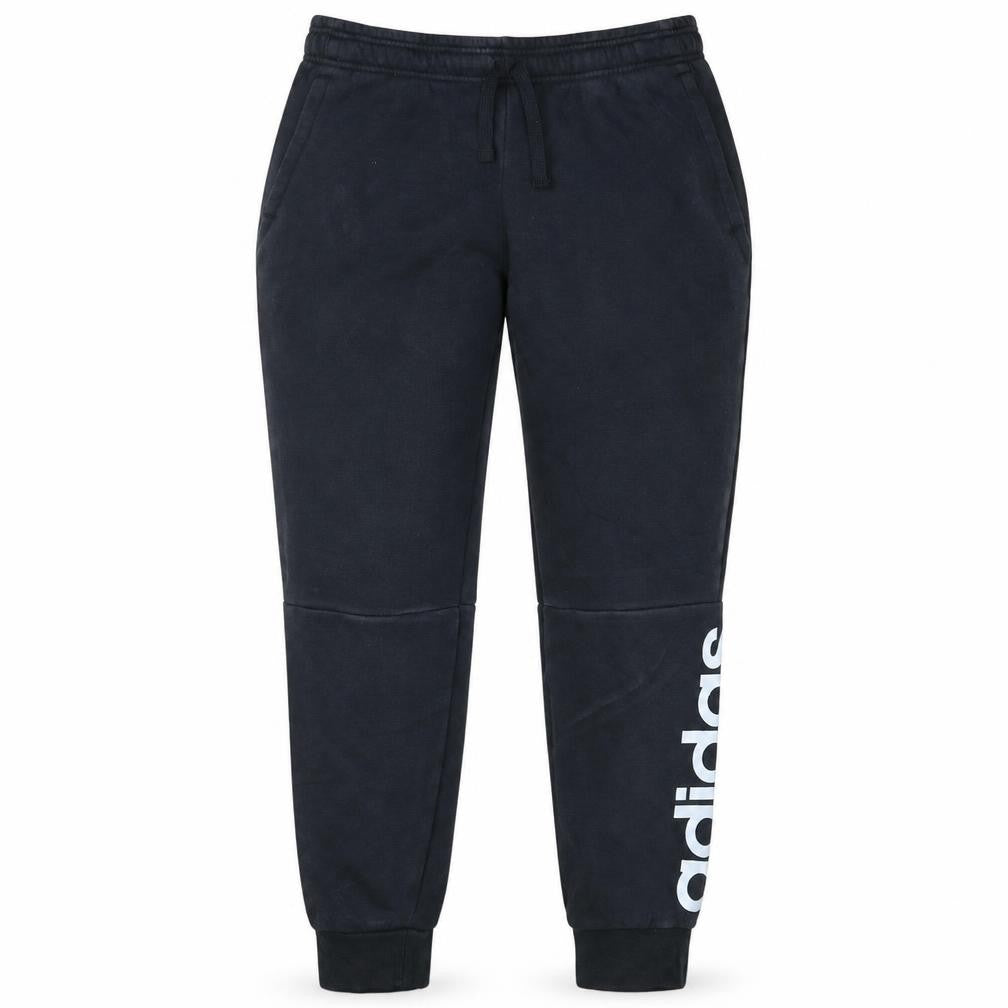 Front view of Adidas women’s black jogger sweatpants m elastic waist fleece