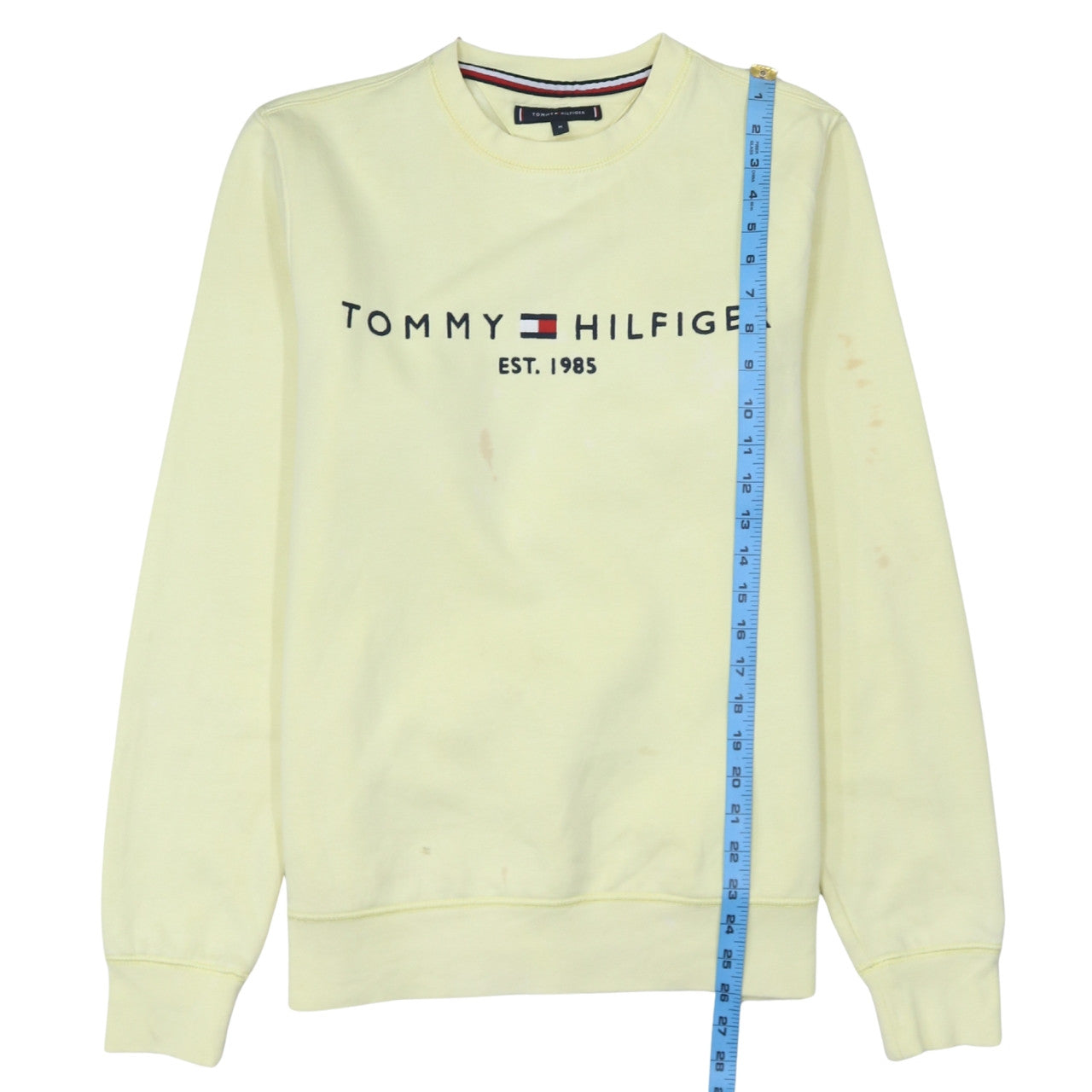 Tommy Hilfiger Men Yellow Logo Pullover Sweatshirt M