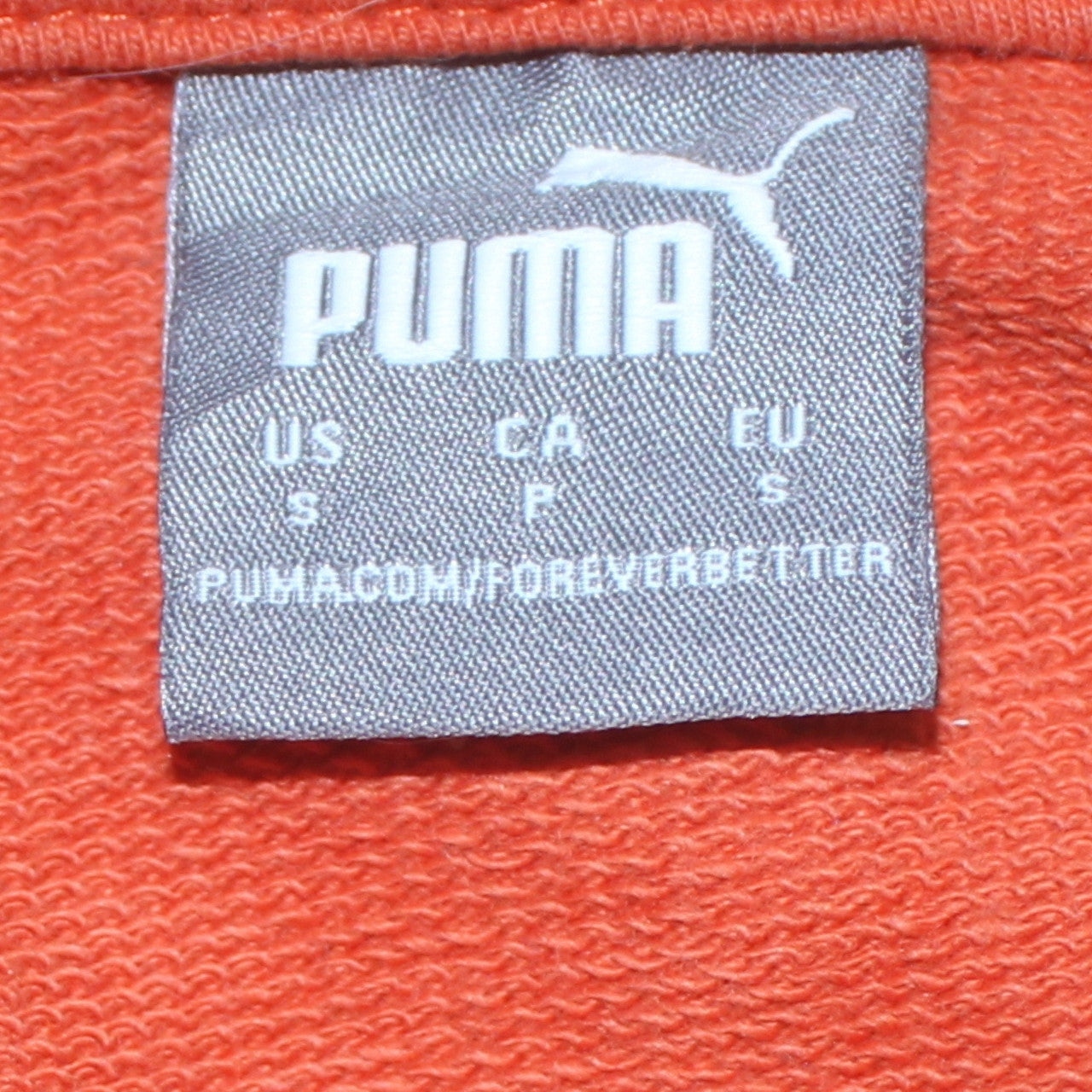 Puma Womens Orange Full Zip Hoodie Small Cotton Casual
