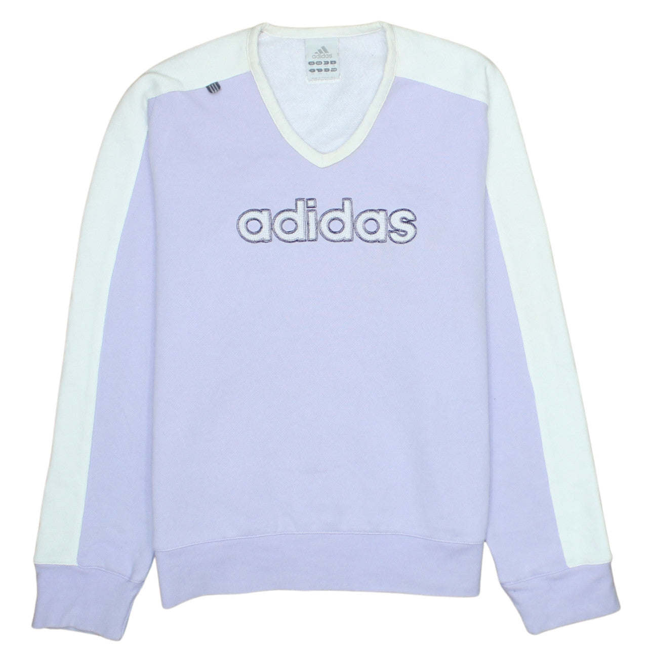Adidas Women Purple White V-Neck Pullover Sweatshirt Size 12