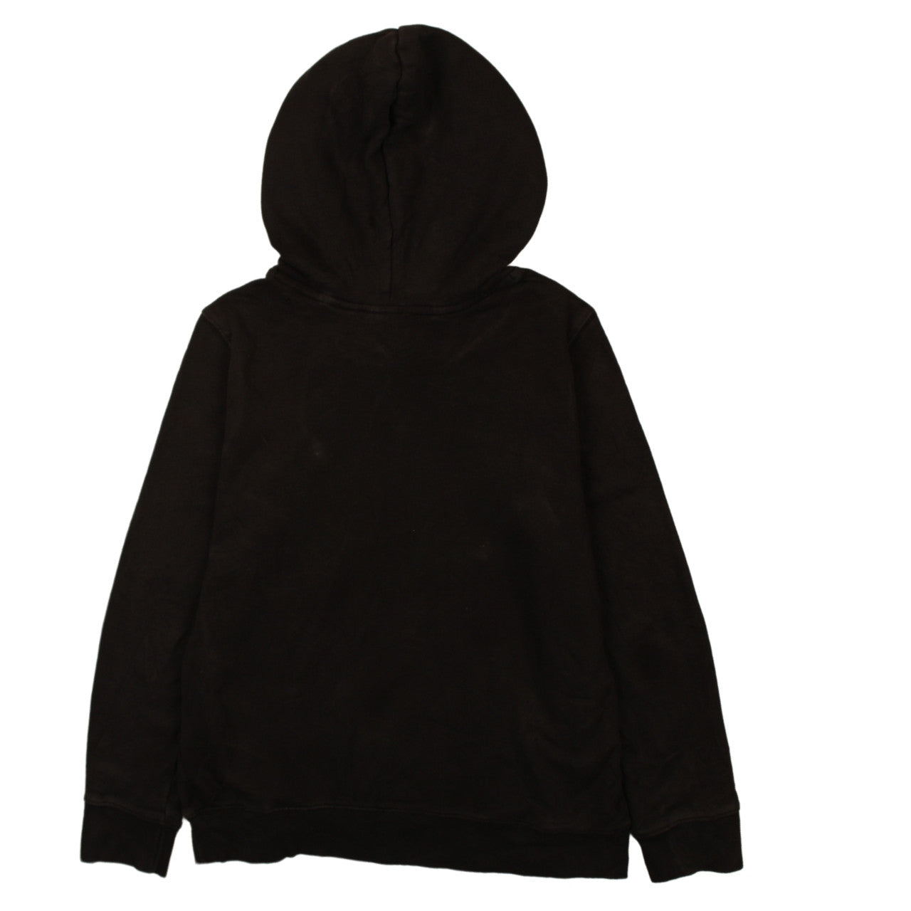Adidas Women Black Hooded Pullover Hoodie UK 12 Logo Print Cotton Blend