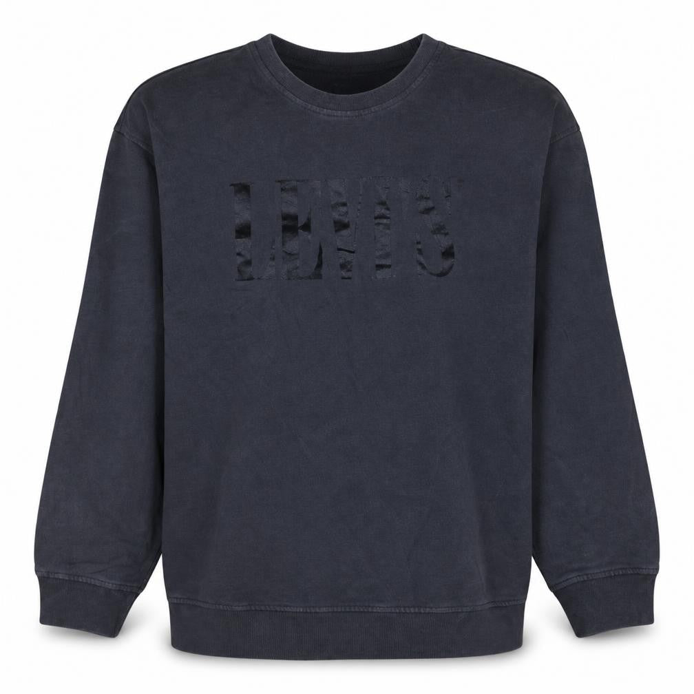 Levi's Men's Black XL Relaxed Fit Crew Neck Logo Sweatshirt