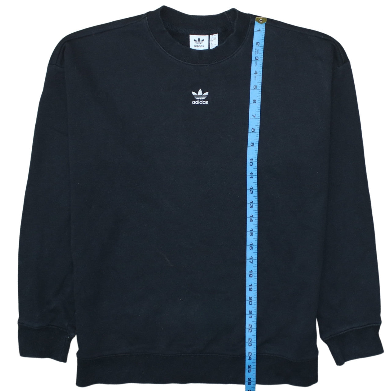 Adidas Women Black Crew Neck Cotton Sweatshirt UK 12