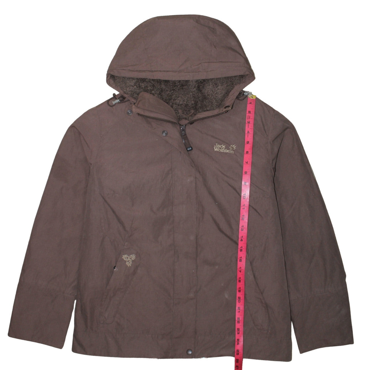 Jack Wolfskin Women Brown Hooded Parka Jacket Size 18 Waterproof