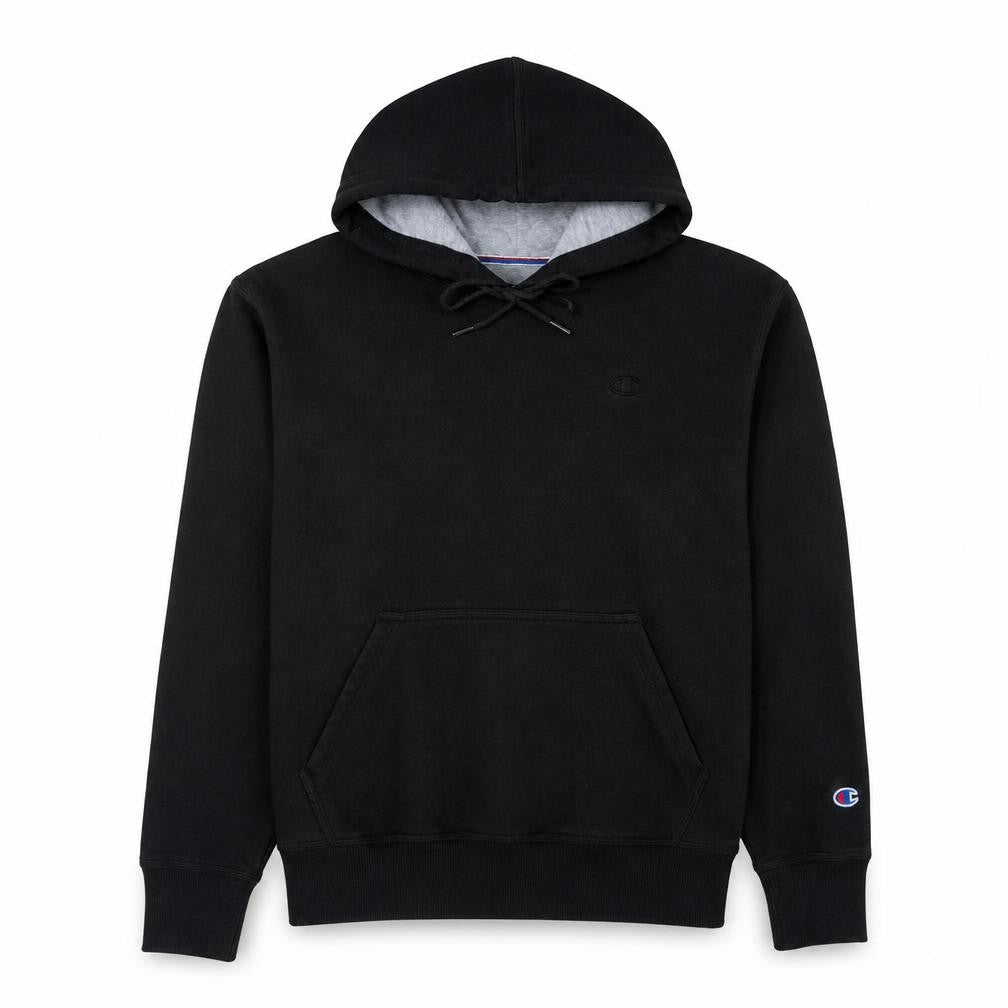 Champion Men's Black Pullover Hoodie M Regular Fit Fleece