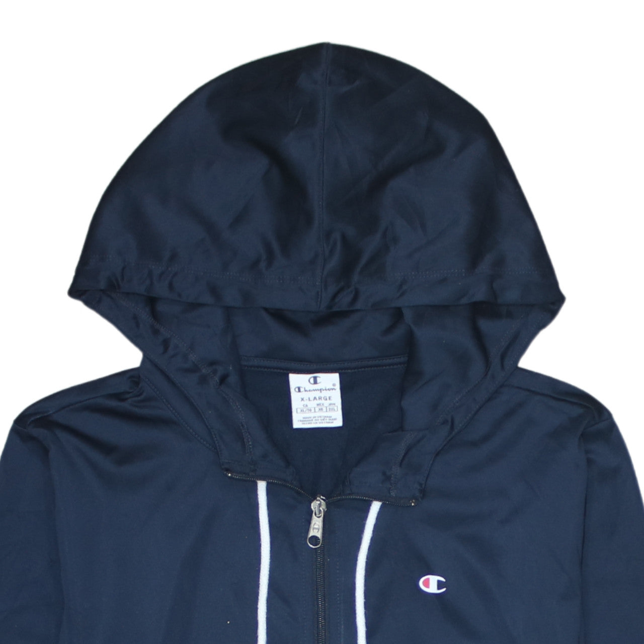 Champion Men's Blue Full Zip Hoodie XL Polyester Sportswear