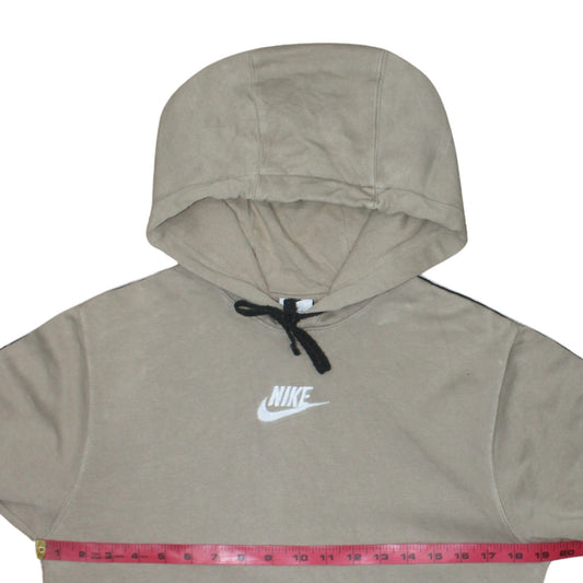 Nike Men's Beige Pullover Hoodie XS Logo Fleece Sweatshirt